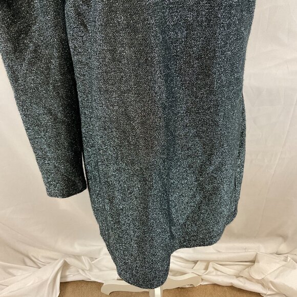Happy Nature One Shoulder Dress XL Gray Blue Sparkle Metallic Long Sleeve Lined - Picture 4 of 12